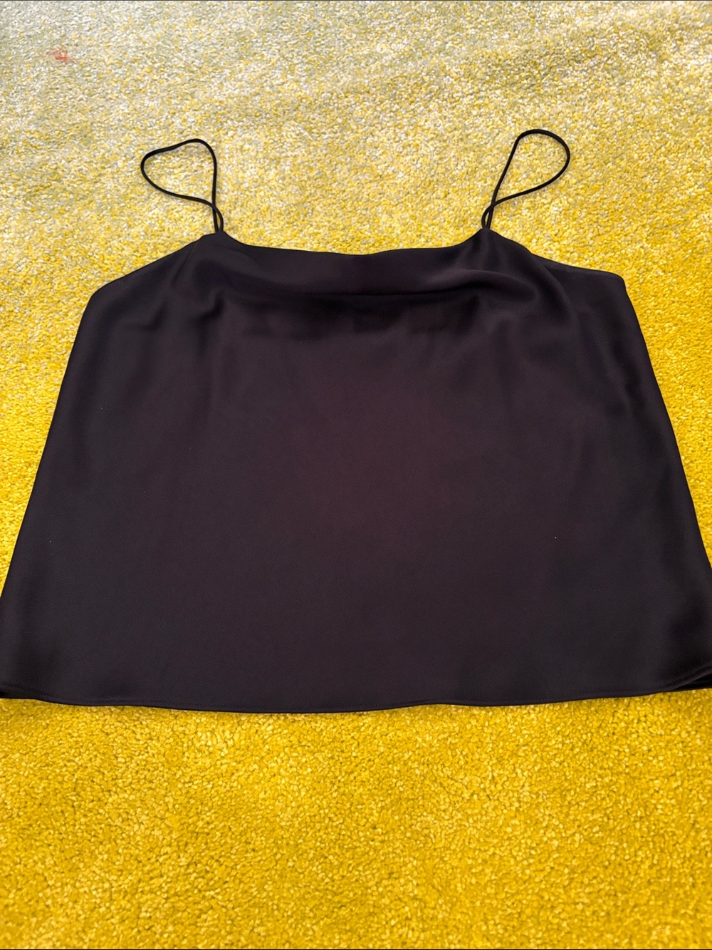 Alice + Olivia Black Satin Spaghetti Strap Cami
